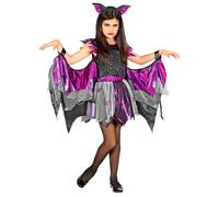 Widmann Bat (Tutu Dress With Wings, Ears) (128 cm / 5-7 Years) Purple / Lila