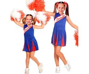 Widmann Blue/Red Cheerleader (Dress) (116 cm / 4-5 Years) Blue