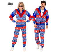 Widmann Blue-Red Merry Christmas Party Fashion Tracksuit (Jacket, Pants) (S) Blu