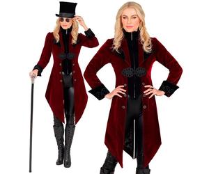 Widmann Burgundy Velvet Gothic Coat (M) Bordeaux
