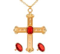 Widmann "CARDINAL SET" (necklace with cross, 2 rings) -, Doré