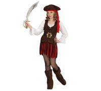 Widmann Caribbean Pirate Girl (Dress, Belt, Boot Covers, Headband, Hat) (128 cm