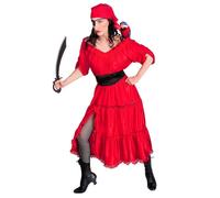 Widmann Caribbean Wench (Dress, Belt, Bandana, Eye-Patch) (M) Red