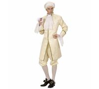 Widmann Costume Casanova – Veste, Pantalon, Jabot, Boucles de chaussures – Taille S Beige