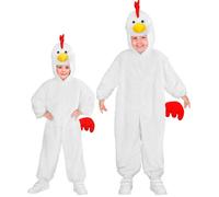 Widmann Chicken In Soft Plush (Hooded Jumpsuit With Mask) (98 cm / 1-2 Years) Wh