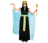 Widmann Déguisement Cléopâtre – robe avec ceinture, col, poignets, coiffe et cape – L Noir