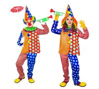 Widmann Clown (Coat With Ruff, Pants, Hat) (140 cm / 8-10 Years) Different Color