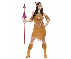 Widmann Comanche (Dress With Belt, Headband With Feathers) (L) Brown