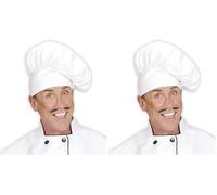 WIDMANN "COOK HAT" - | Blanc, forme classique de champignon avec une haute couronne, accessoire de costume pour le carnaval et les barbecues