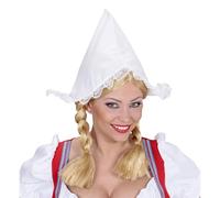 Widmann Costume néerlandais blanc à capuche Costume hollandais Coiffe Hollande Carnaval Carnaval