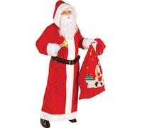 Widmann - Costume Père Noël de luxe, manteau avec capuche et ceinture avec boucle, Saint-Nicolas, Noël, carnaval, fête à thème