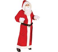 Widmann - Costume Père Noël, manteau avec capuche et ceinture, Noël, Fête de carnaval, Carnaval, Rouge/Blanc, XL