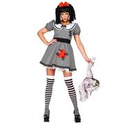 Widmann Creepy Doll (Dress With Crinoline Underskirt, Hair Bow) (M) Black