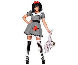 Widmann Creepy Doll (Dress With Crinoline Underskirt, Hair Bow) (XS) Black