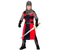 Widmann Dark Age Knight (Long Coat, Belt, Armbands, Helmet, Boot Covers) (140 cm