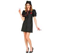 Widmann Dark Nurse (Dress, Headpiece, Stethoscope) (XS) Black