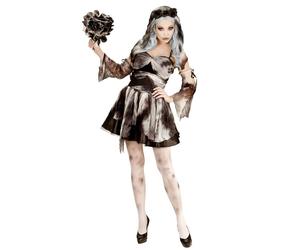 Widmann Death Bride (Dress, Sleeves, Headpiece With Black Roses & Veil) (M) Grey