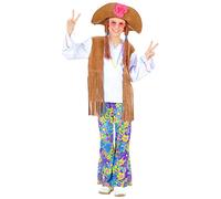 Widmann Déguisement d'enfant (costume) hippie Woodstock fille, taille 158