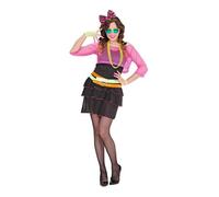 Widmann – Déguisement femme The 80s Groupie – robe, chemise en résille, ceinture, bandeau – XL