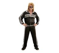 Widmann Déguisement survêtement années 80 noir et argent homme (XXL) XXL