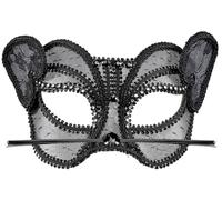 W WIDMANN MILANO Party Fashion, Masque en dentelle noire, design élégant, confort optimal avec élastique ajustable, polyvalent pour toutes occasions, fabrication italienne de qualité