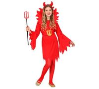 Widmann Devil (Dress, Belt With Stand-Up Collar, Horns) (140 cm / 8-10 Years) Re