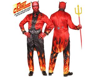 Widmann Devil Fast Costume (Jacket, Pants, Gloves, Mask With Horns) (S) Differen