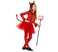Widmann Devil (Leotard With Feather Trim, Skirt With Sequin Tail, Sequin Horns)