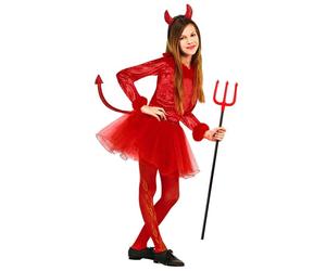 Widmann Devil (Leotard With Feather Trim, Skirt With Sequin Tail, Sequin Horns)