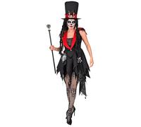 Widmann Dia De Los Muertos (Dress, Hat) (L) Black