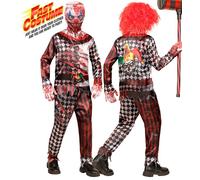 Widmann Evil Clown Fast Costume (Jacket, Pants, Gloves, Mask) (128 cm / 5-7 Year