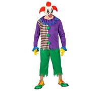 W WIDMANN MILANO Party Fashion - Déguisement Joker diabolique, combinaison avec masque, clown d'horreur, Halloween
