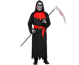 Widmann Evil Phantom (Hooded Robe, Belt, Mask) (128 cm / 5-7 Years) Black