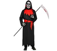 Widmann Evil Phantom (Hooded Robe, Belt, Mask) (140 cm / 8-10 Years) Black