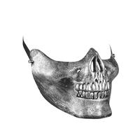 W WIDMANN MILANO Party Fashion 00855 - Demi-masque métallique pour le menton, crânes, Halloween, carnaval, soirée à thème