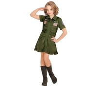 Widmann Fighter Jet Pilot (Dress) (140 cm / 8-10 Years) Green