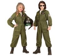 Widmann Fighter Jet Pilot (Overalls) (140 cm / 8-10 Years) Green