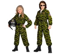 Widmann Costume enfant Pilote d'avion de combat Combinaison, ceinture 128 cm (5-7 ans) Camouflage