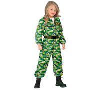 Widmann Fighter Jet Pilot (Overalls, Belt) (140 cm / 8-10 Years) Camouflage