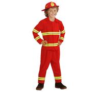 Widmann Firefighter (Jacket, Pants, Helmet) (116 cm / 4-5 Years) Red