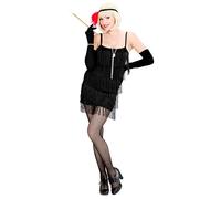 Widmann Flapper Black - (Dress, Headband With Feathers) (M) Black