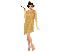 Widmann Flapper (Dress, Choker, Headband With Feather) (M) Gold