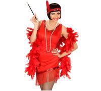 Widmann Flapper (Dress, Headband With Feather) (L) Red