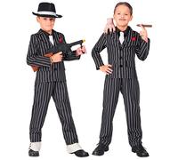 Widmann Gangster (Jacket, Shirt With Tie, Pants) (140 cm / 8-10 Years) Black