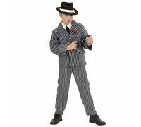 Widmann Gangster (Shirt With Tie, Jacket, Pants) (140 cm / 8-10 Years) Black