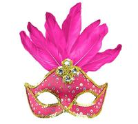 W WIDMANN MILANO Party Fashion, Masque de carnaval élégant, tissu rose chic, strass scintillants, confort optimal avec élastique, accessoire polyvalent pour toutes occasions, féminité accentuée
