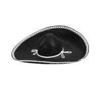 W WIDMANN MILANO Party Fashion, Sombrero noir mexicain, design authentique, feutre durable, unisexe, facile à entretenir, taille ajustable, parfait pour toutes les occasions festives