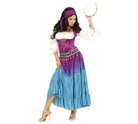 W WIDMANN MILANO – Costume diseuse de bonne aventure, robe, ceinture de pièces, bandana