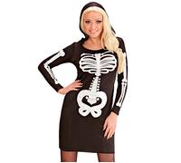 Widmann Glam Skeleton Girl (Hooded Dress) (M) Black
