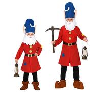 Widmann Costume enfant Gnome (veste, ceinture, chapeau avec barbe) 140 cm 8-10 ans Bleu